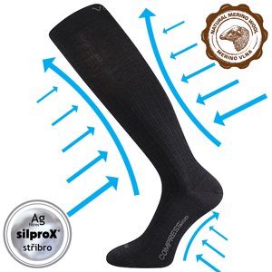 VOXX kompresné ponožky Woolax čierne 1 pár 43-46 114260
