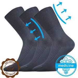 Ponožky LONKA Zdravan tmavo šedé 3 páry 41-42 109584