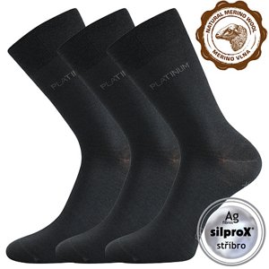 Ponožky LONKA Dewool tmavo šedé 3 páry 35-38 114265