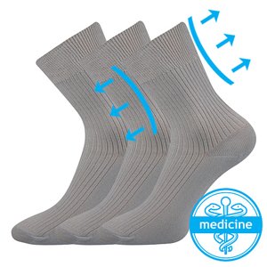 BOMA ponožky Viktor light grey 3 páry 41-42 102128