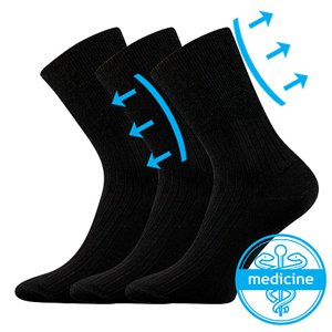 BOMA ponožky Zdravé čierne 3 páry 49-50 102189
