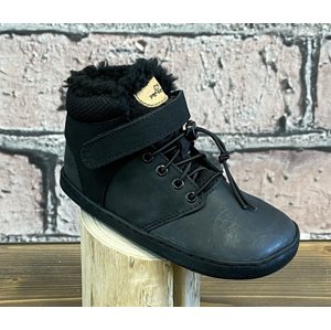 Pegres Barefoot BF40 Detské zimné členkové topánky čierne 32