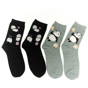 Dámske čierne-sivé ponožky MACHISA 2páry