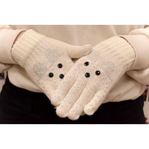 Detské béžové zimné rukavice 6-12Y ELLIE