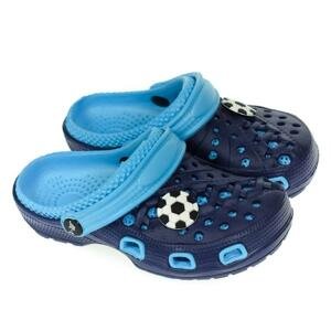Detské modré gumené šľapky FOOTBALL