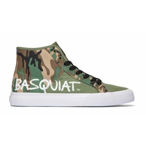 DC Shoes x Basquiat Manual High-Top Camo Shoes-9 zelené ADYS300687-BLM-9