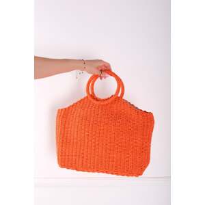 Oranžová slamená kabelka do ruky Nasya